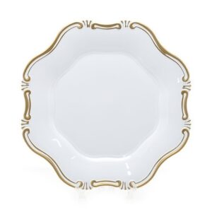 Sottopiatto 33 cm Bianco con bordi Oro *