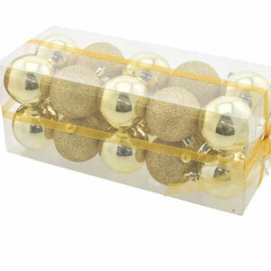 Box 20 sfere 6 cm Oro lucido e glitter *