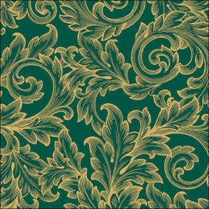 Tovaglioli 33×33 cm Baroque Gold/Green 20 pezzi *