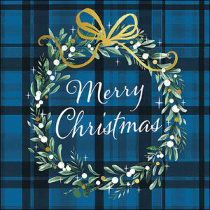 Tovaglioli 33×33 cm Christmas Plaid Blue 20 pezzi *