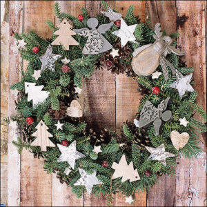 Tovaglioli 33×33 cm X-Mas Wreath 20 pezzi *