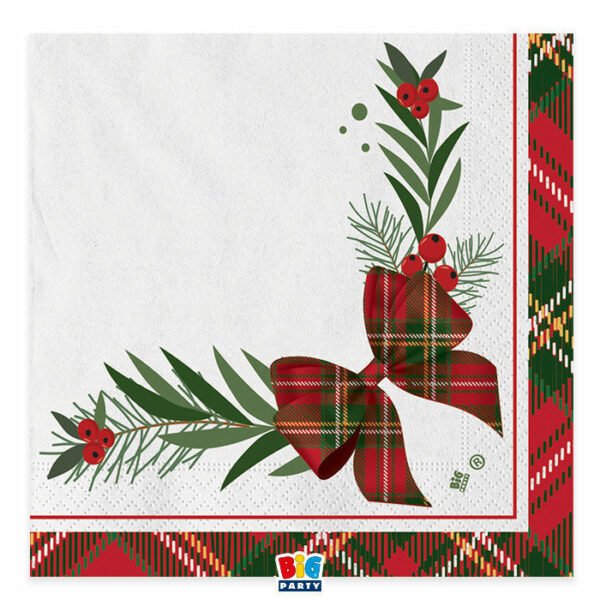 Tovaglioli 33x33 cm Tartan Holly 20 pezzi *