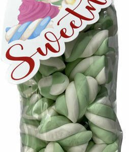 Sacchetto 180 grammi Marshmallow Treccia Bianca e Verde *