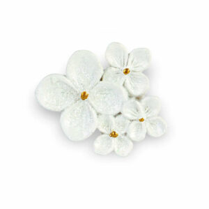 Magnete Bianco con fiori e glitter *