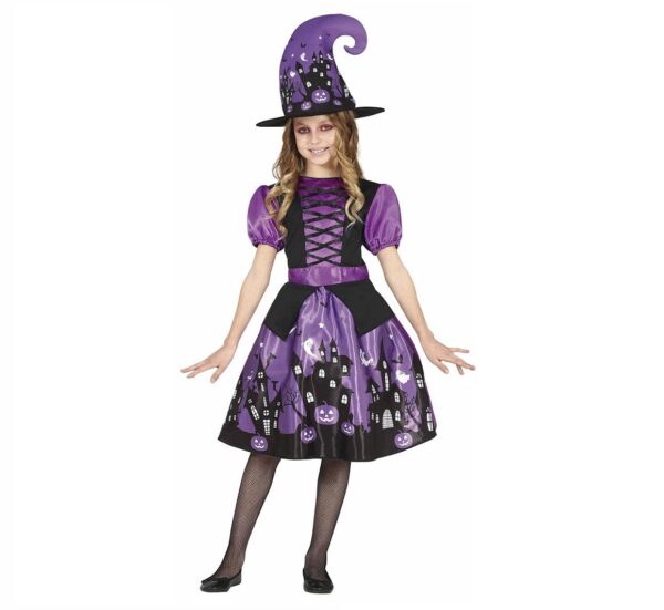 Costume Strega viola 10/12 anni