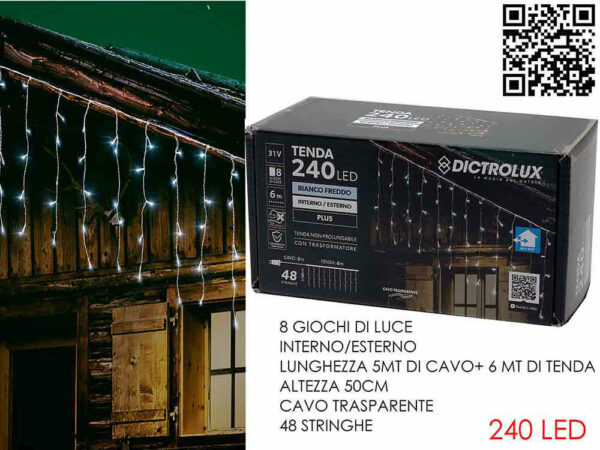 Tenda 240 LED Bianco Freddo *