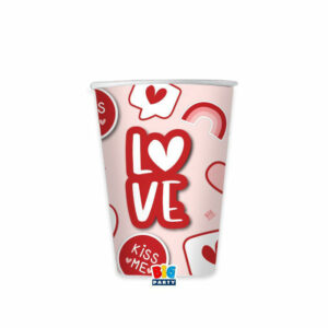 Bicchieri 200 cc Love Stickers 6 pezzi *