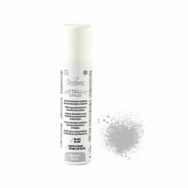 Colorante Alimentare Spray Metallizzato Argento 75 ml