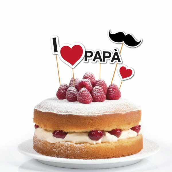 5 Cake Topper con stecco Festa del Papà *