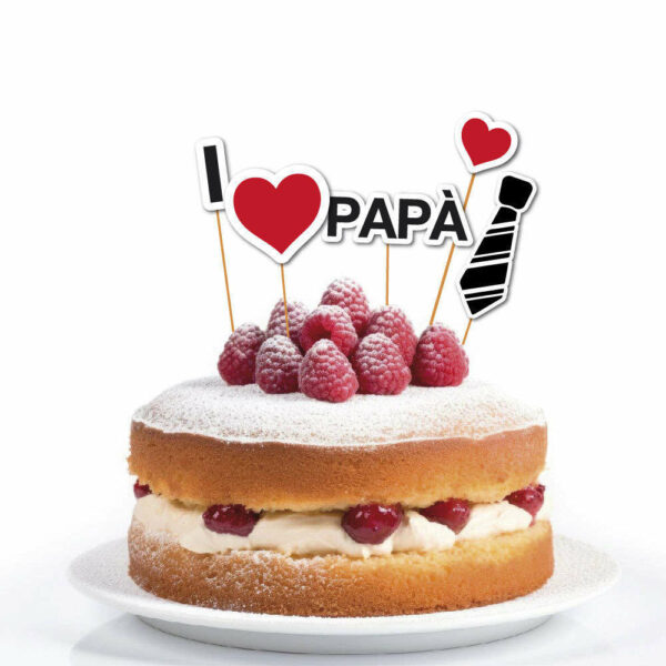 5 Cake Topper con stecco Festa del Papà *