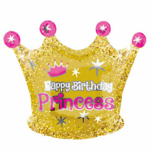 Palloncino Mylar Corona Happy Birthday Princess 50×40 cm