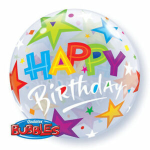 Palloncino Qualetex – Bubbles – Happy Birthday 56 cm