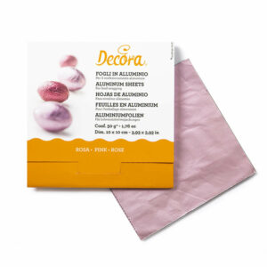 FOGLI ALLUMINIO ROSA 50gr 150pz 10X10cm*