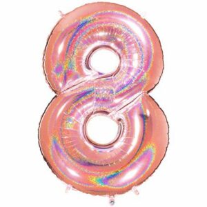 Palloncino Mylar Glitter 100 cm Rosa Gold numero 8*