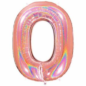 Palloncino Mylar Glitter 100 cm Rosa Gold numero 0*