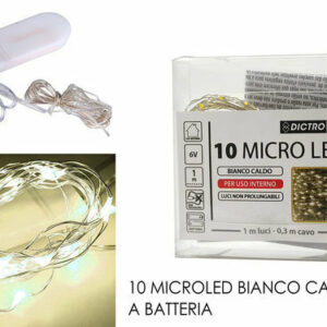 Filo 10 Microled a Batterie Luce Bianco Caldo *