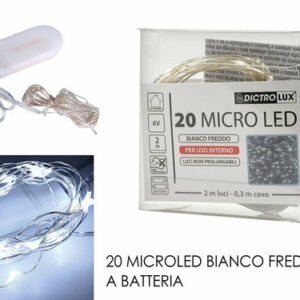 Filo 20 Microled a Batterie Luce Bianco Freddo *