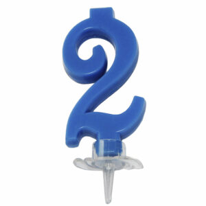 CANDELINA MINI 7 cm BLU numero 2 *