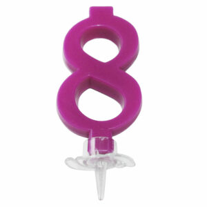 CANDELINA MINI 7 cm FUCSIA numero 8 *