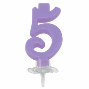 CANDELINA MINI 7 cm LILLA numero 5 *