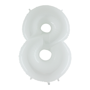 PALLONCINO MYLAR 100 cm BIANCO NUMERO 8*