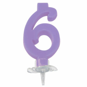 CANDELINA MINI 7 cm LILLA numero 6 *