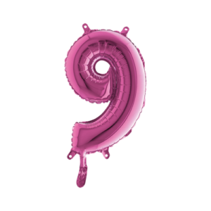 Palloncino Mylar 36 cm Fuxia Numero 9*