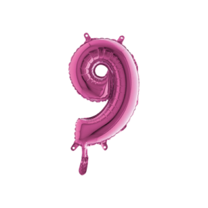 Palloncino Mylar 18 cm Fuxia Numero 9*