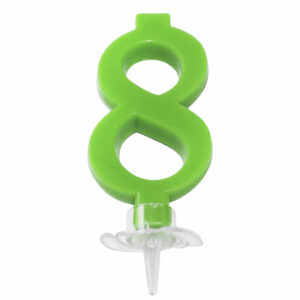 CANDELINA MINI 7 cm VERDE numero 8 *