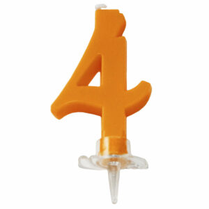 CANDELINA MINI 7 cm ARANCIO FLUO numero 4 *