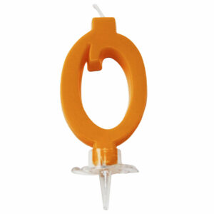 CANDELINA MINI 7 cm ARANCIO FLUO numero 0 *