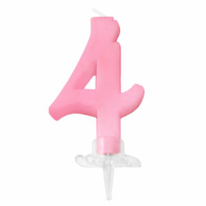 CANDELINA MINI 7 cm ROSA numero 4 *