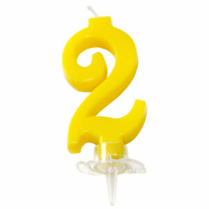 CANDELINA MINI 7 cm GIALLO numero 2 *