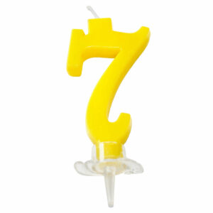 CANDELINA MINI 7 cm GIALLO numero 7 *