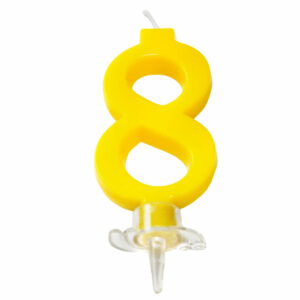 CANDELINA MINI 7 cm GIALLO numero 8 *