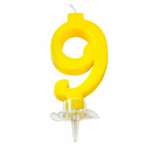 CANDELINA MINI 7 cm GIALLO numero 9 *