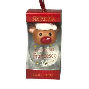 Palla di Neve 4×6 cm con nome FRANCESCO