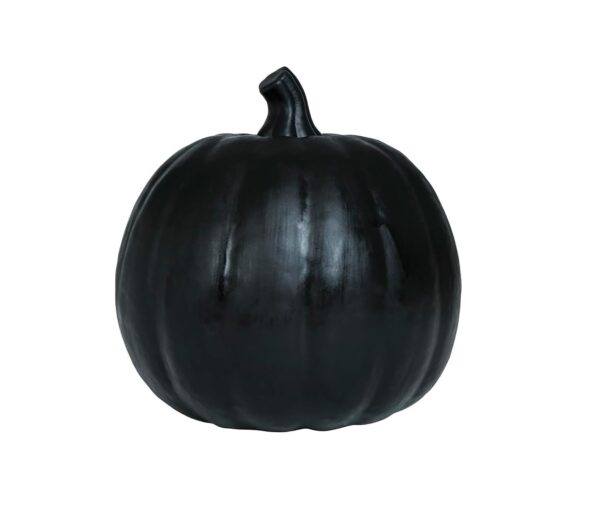 Zucca nera con led 16 cm - immagine 3