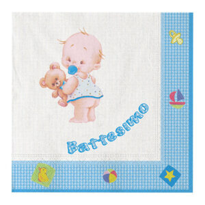 TOV.LI 33X33 BATTESIMO CUORE CELESTE 20 PZ*