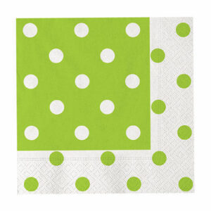 TOVAGLIOLI 33x33cm POIS VERDE MELA 20 PZ*