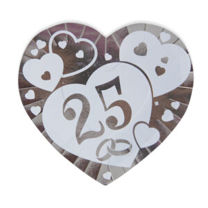 Piatti Cuore 26×24 cm Nozze d’Argento 6 pz*