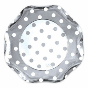 Piatti 27 cm Pois Argento Metal 5 pz *