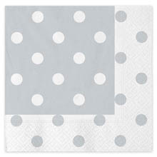 Tovaglioli 33×33 cm Pois Argento 20 pz *