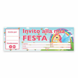 Inviti Assegno Unicorno 21×7 cm 20 pz *