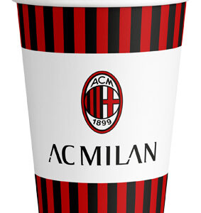 Bicchiere in carta 266 ml Ufficiale Milan 8 pz *