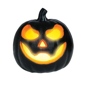 Zucca nera con led 16 cm