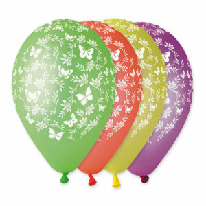 PALLONCINI LATTICE 12” MULTICOLOR FARFALLE 100 pz *