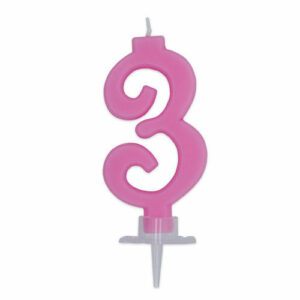 Candelina Italic Numero 3 Rosa 7 cm*