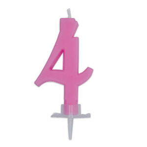 Candelina Italic Numero 4 Rosa 7 cm*