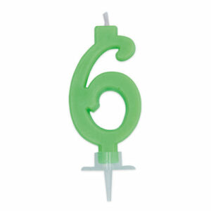 Candelina Italic Numero 6 Verde Fluo 7 cm *